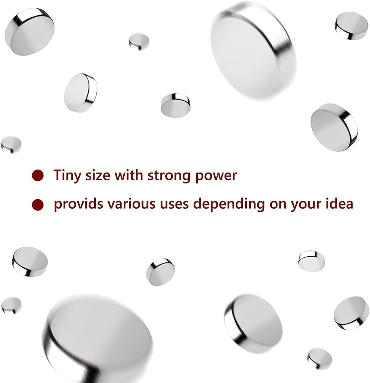 RHINOCATS 400Pcs Small Magnets, 4 Different Sizes Tiny Mini Magents, Multi-Use for Fridge, DIY, Office, Hobbies, Crafts and Science