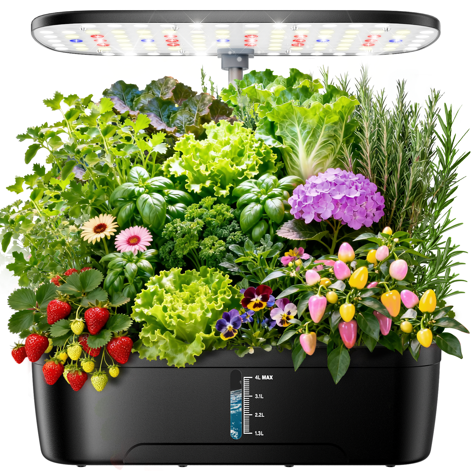 52 Pods Hydroponics Growing System Kit Indoor Herb Garden with Grow Li