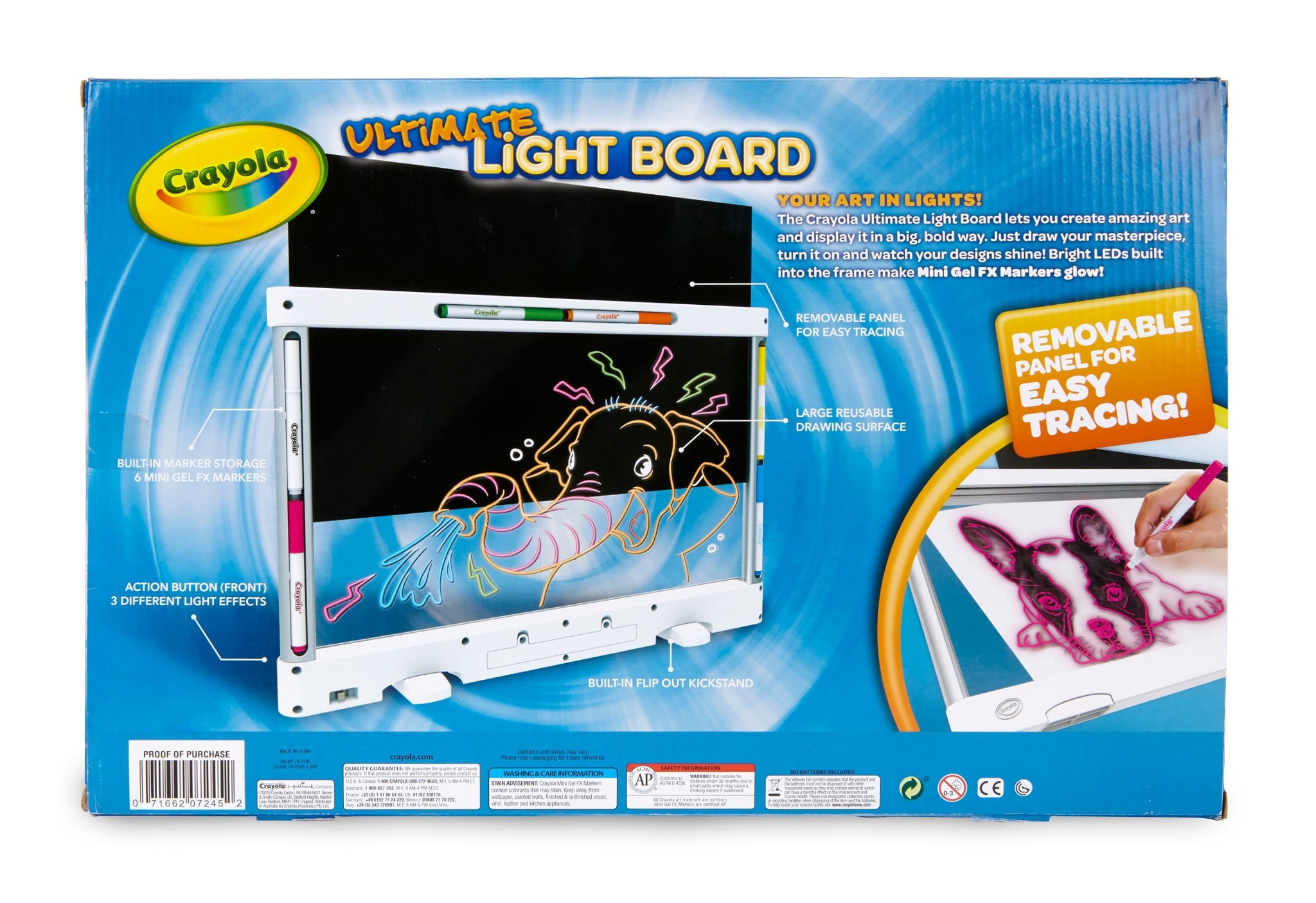 Crayola Ultimate Light Board, White, LED Tracing & Drawing Board, Ligh