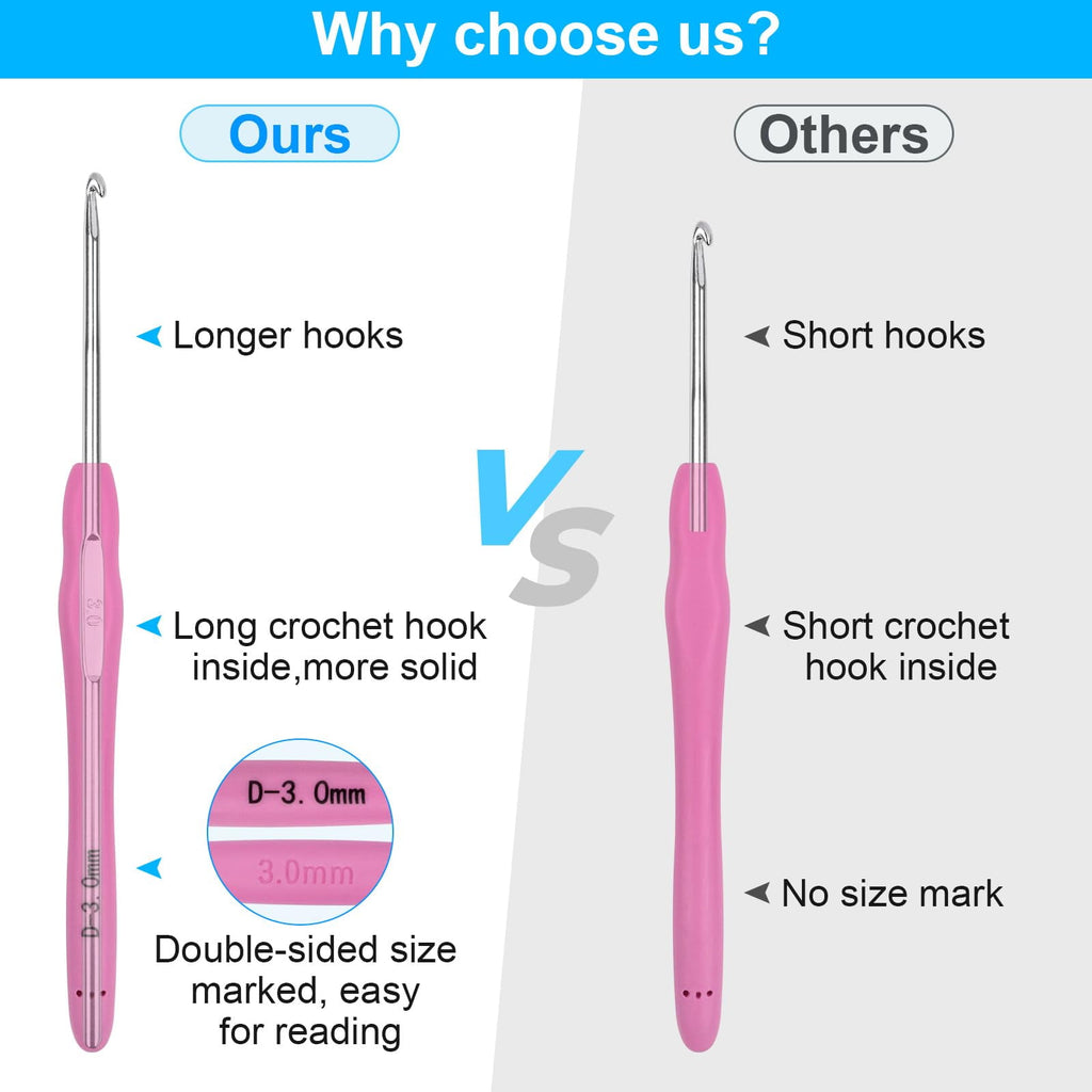 Sherry Crochet Hooks 12 Sizes Crochet Hook Set, 41 Pack Yarn Crochet K