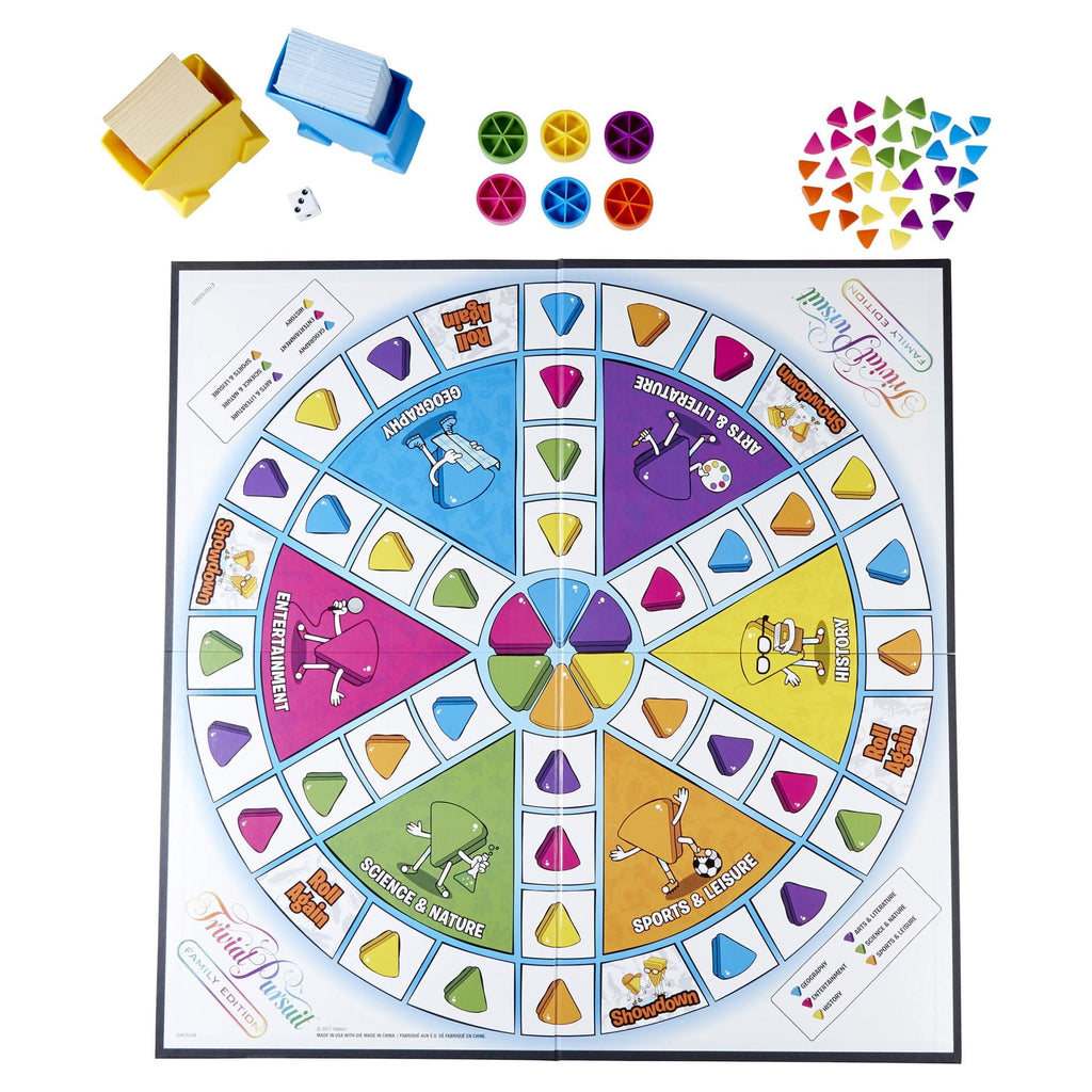 Trivial Pursuit Family Edition game, Board Game for 2 or More Players,