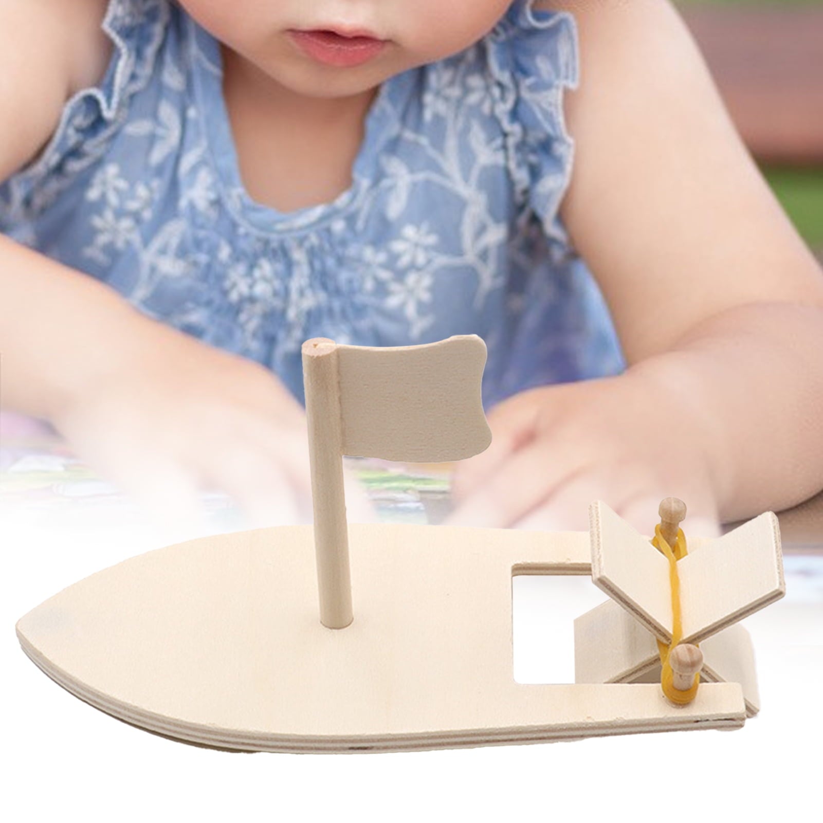 Hevirgo Boat Toy Colorful Educational Motivational Wooden Sailboat Toy