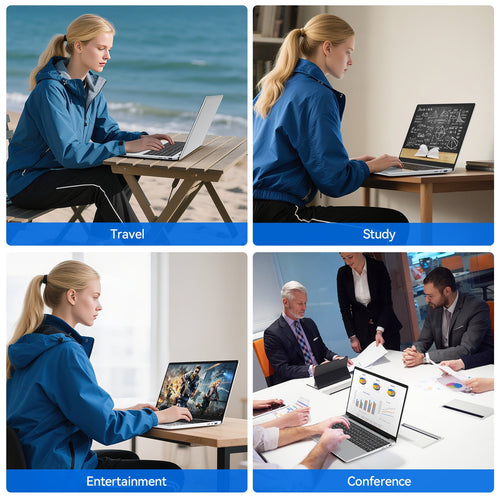 15.6 Inch Windows 11 Pro Laptop, 8GB RAM 512GB SSD, Intel Celeron, FHD