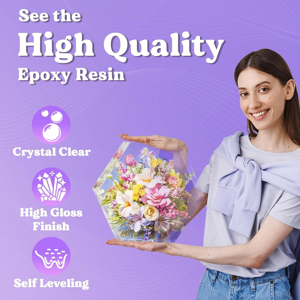 LET'S RESIN 80oz Crystal Clear Epoxy Resin Kit,Bubbles Free Casting Re