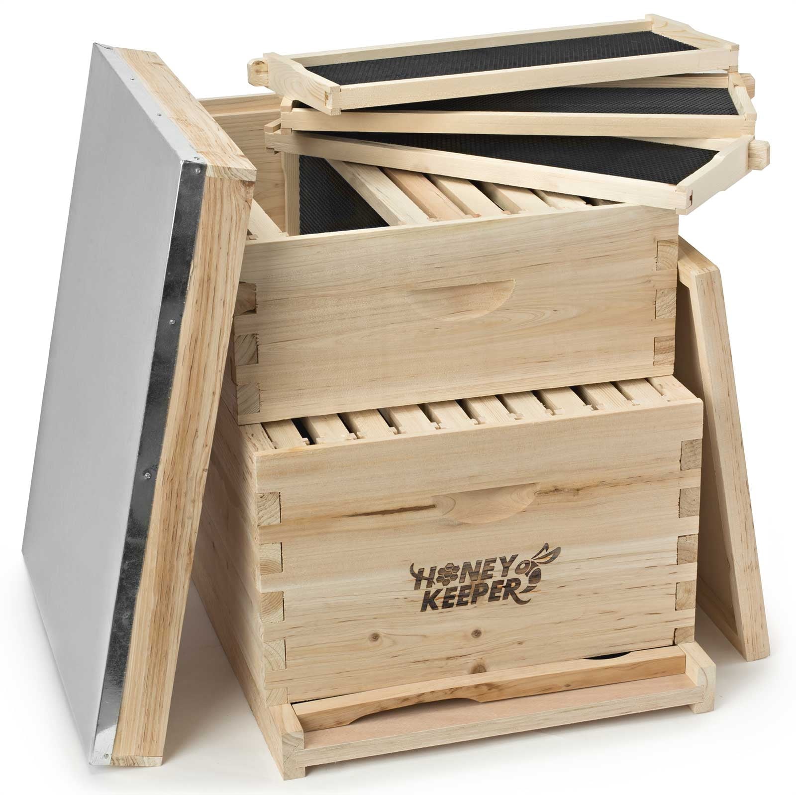 Honey Keeper Beehive 20 Frame Complete Box Kit (10 Deep and 10 Medium)