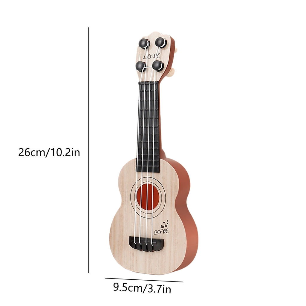White Mini Ukulele Toy For Kids With Nylon Strings Educational Musical