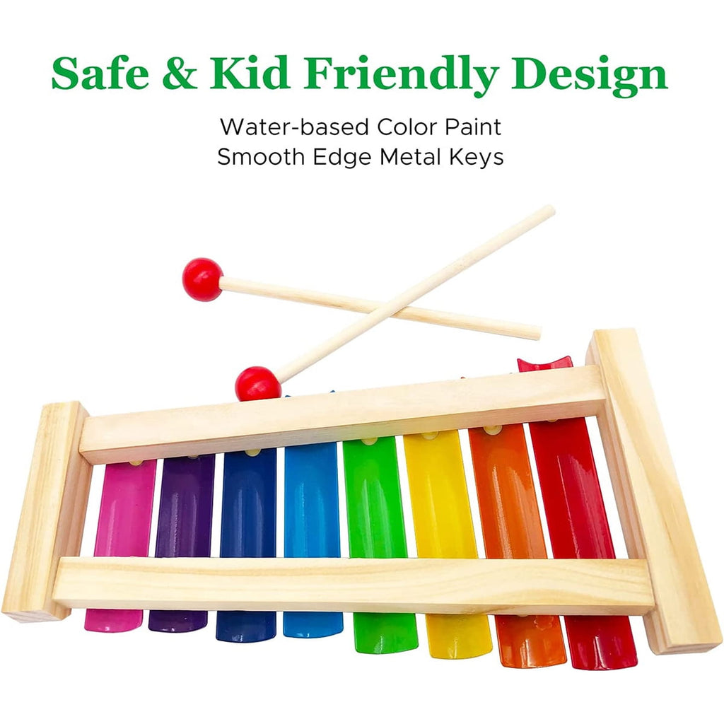 Fixdono Wooden Xylophone Children's Musical Instruments Toy, Wooden 8