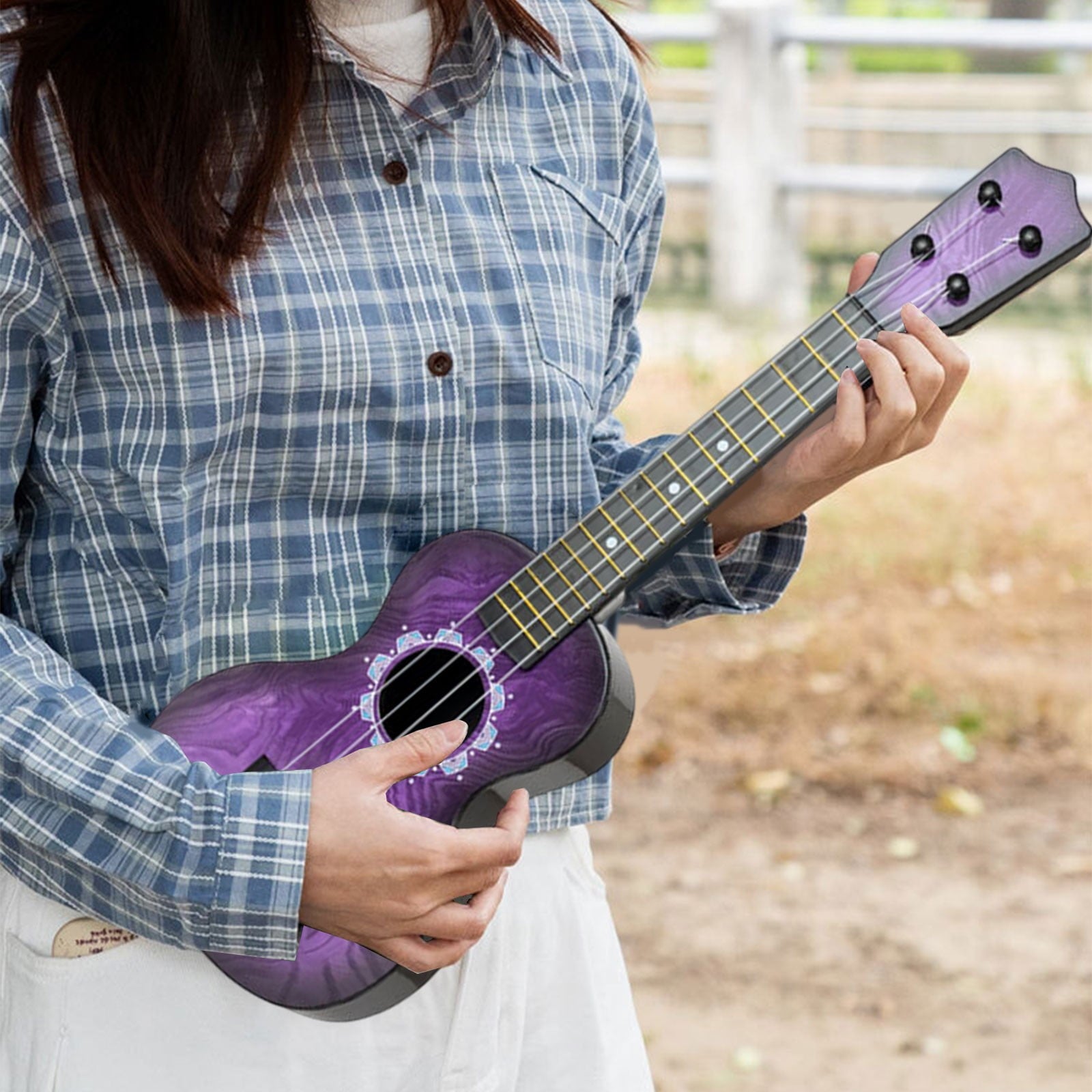 K-694 Purple Boy Girl Purple Children Guitar Ukulele Simulation Playab