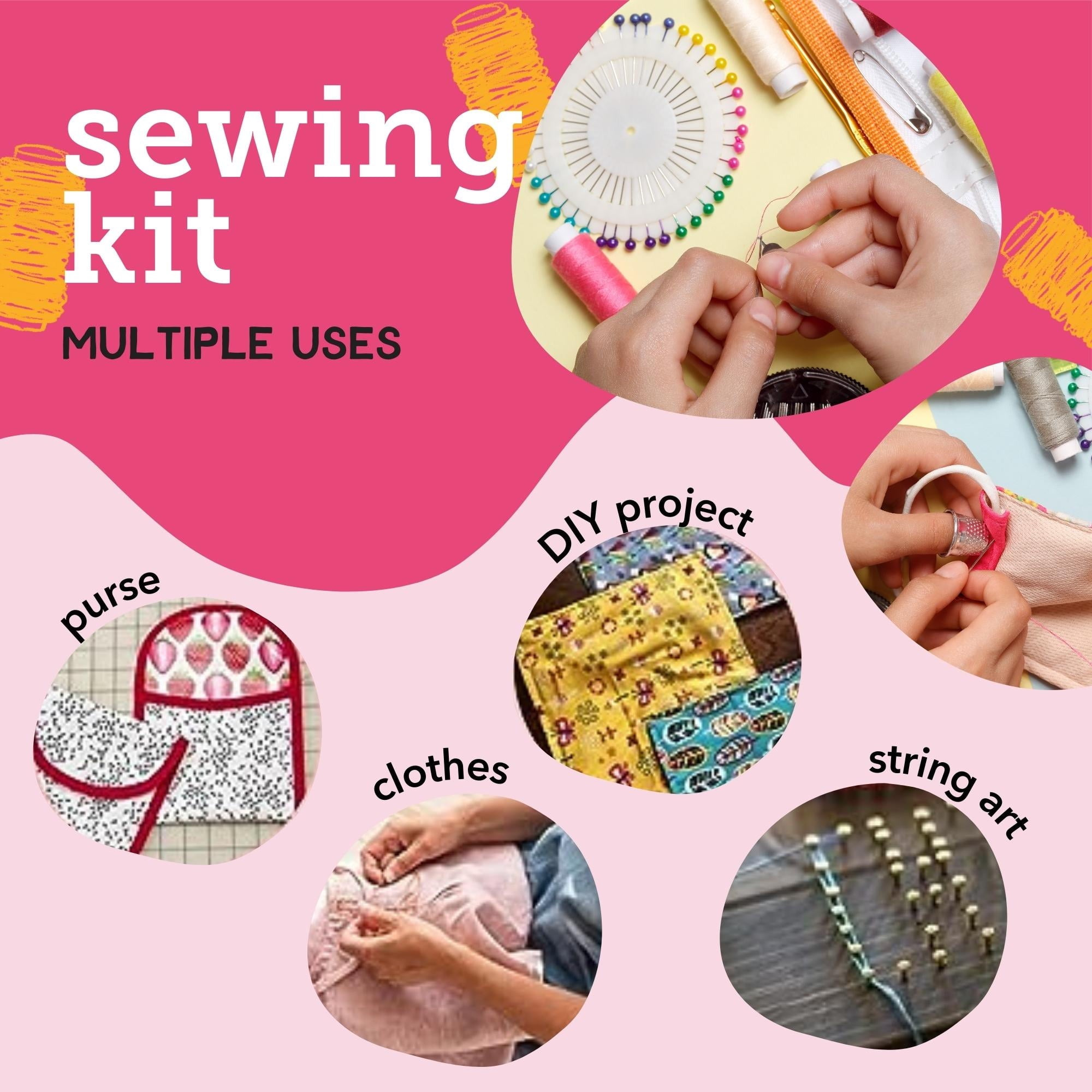 Incraftables Sewing Kit – 30pcs Multicolor Threads, 75+ Pcs Crafting