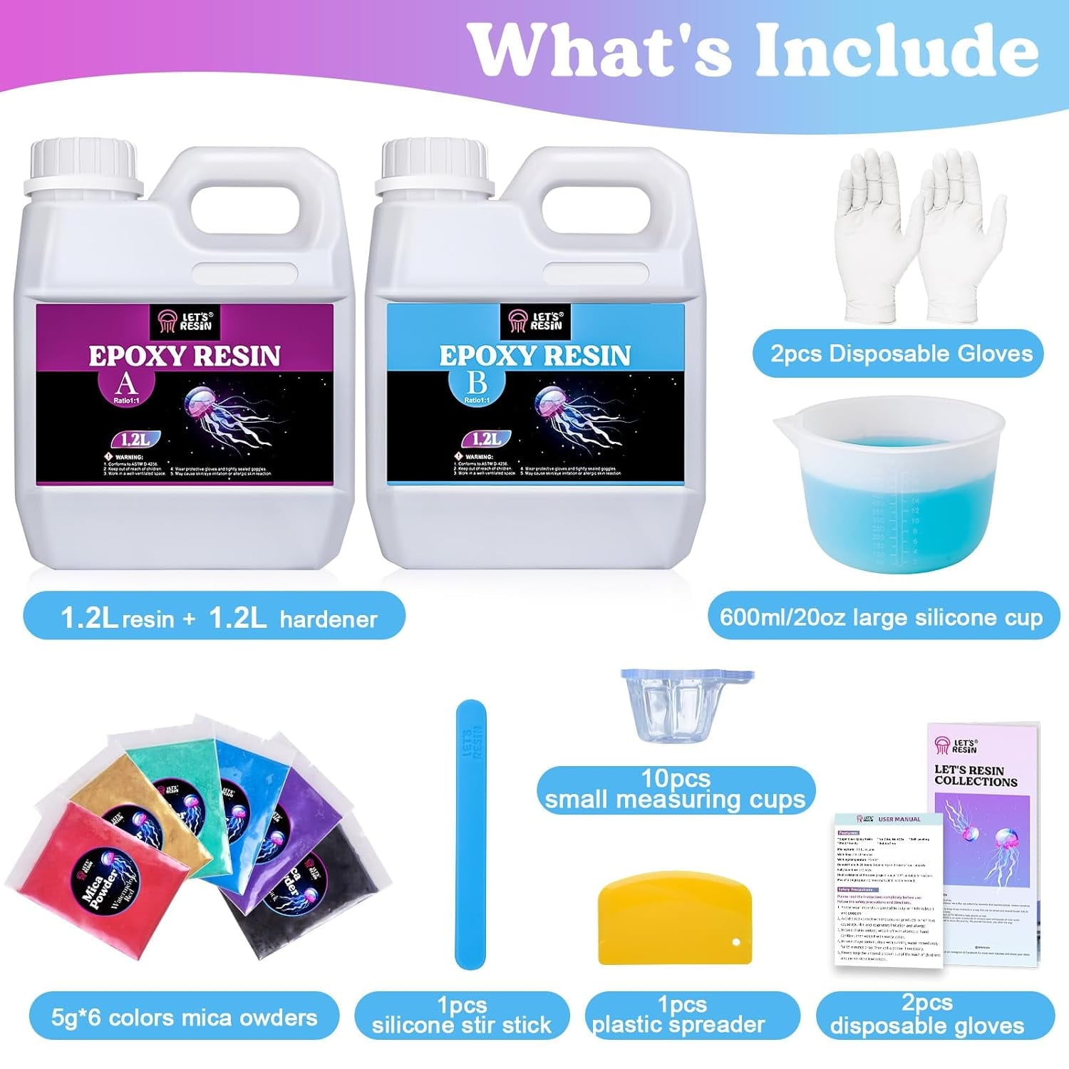 LET'S RESIN 80oz Crystal Clear Epoxy Resin Kit,Bubbles Free Casting Re