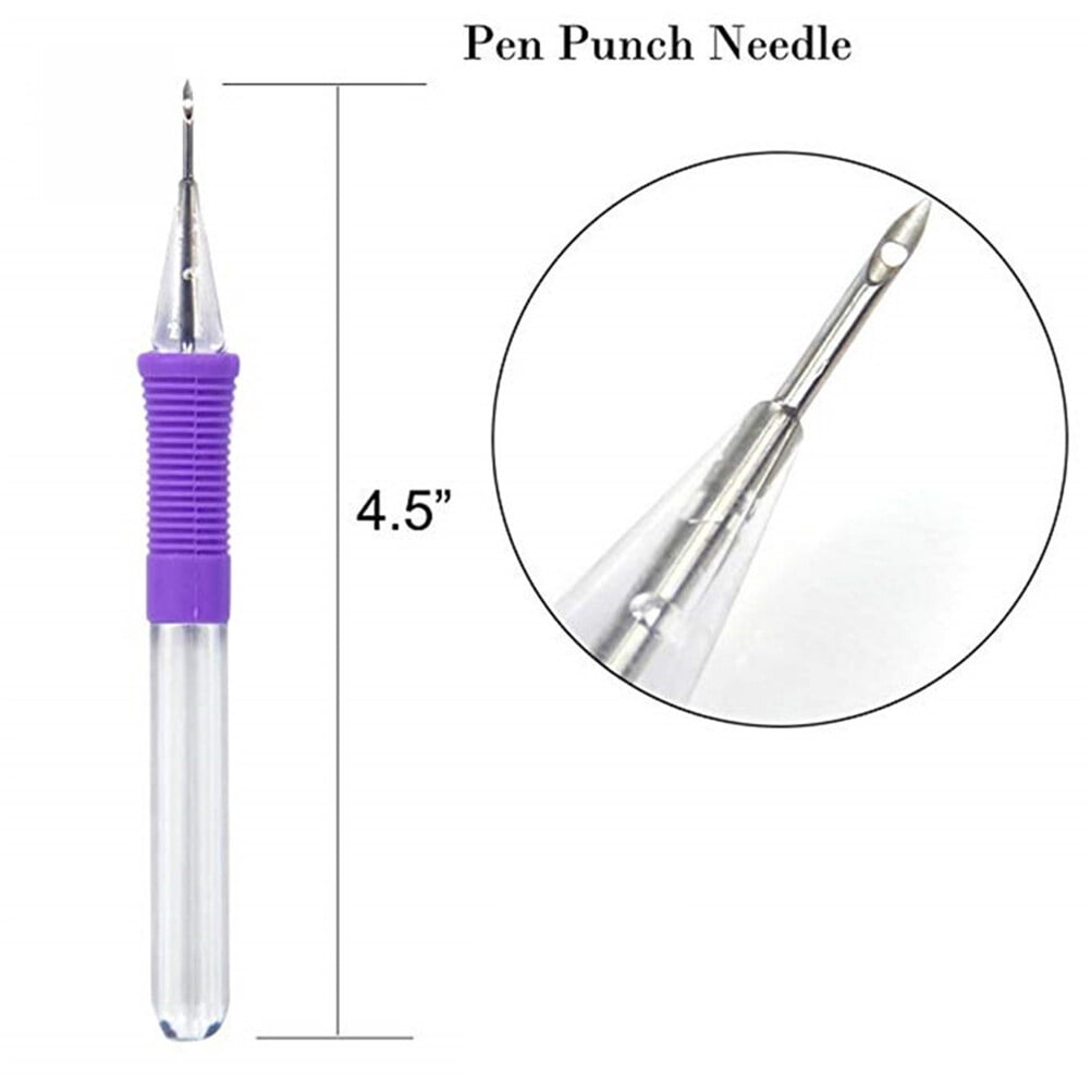LOLIPPYY Back to School Punch Needle Embroidery Tool Purple Stainless
