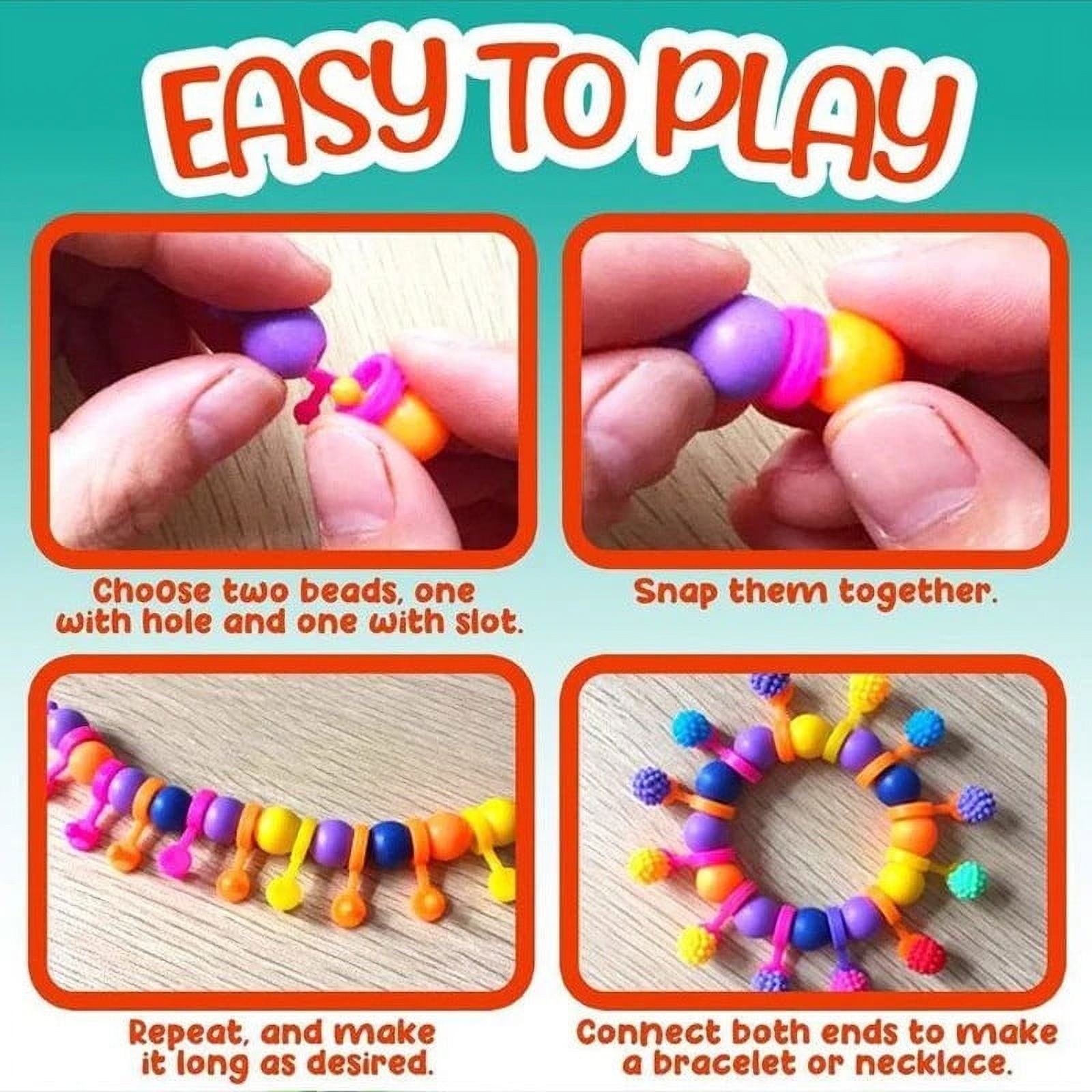 CxhicLuv Beads for Kids' Jewelry Making, Snap Beads Set for Necklaces,