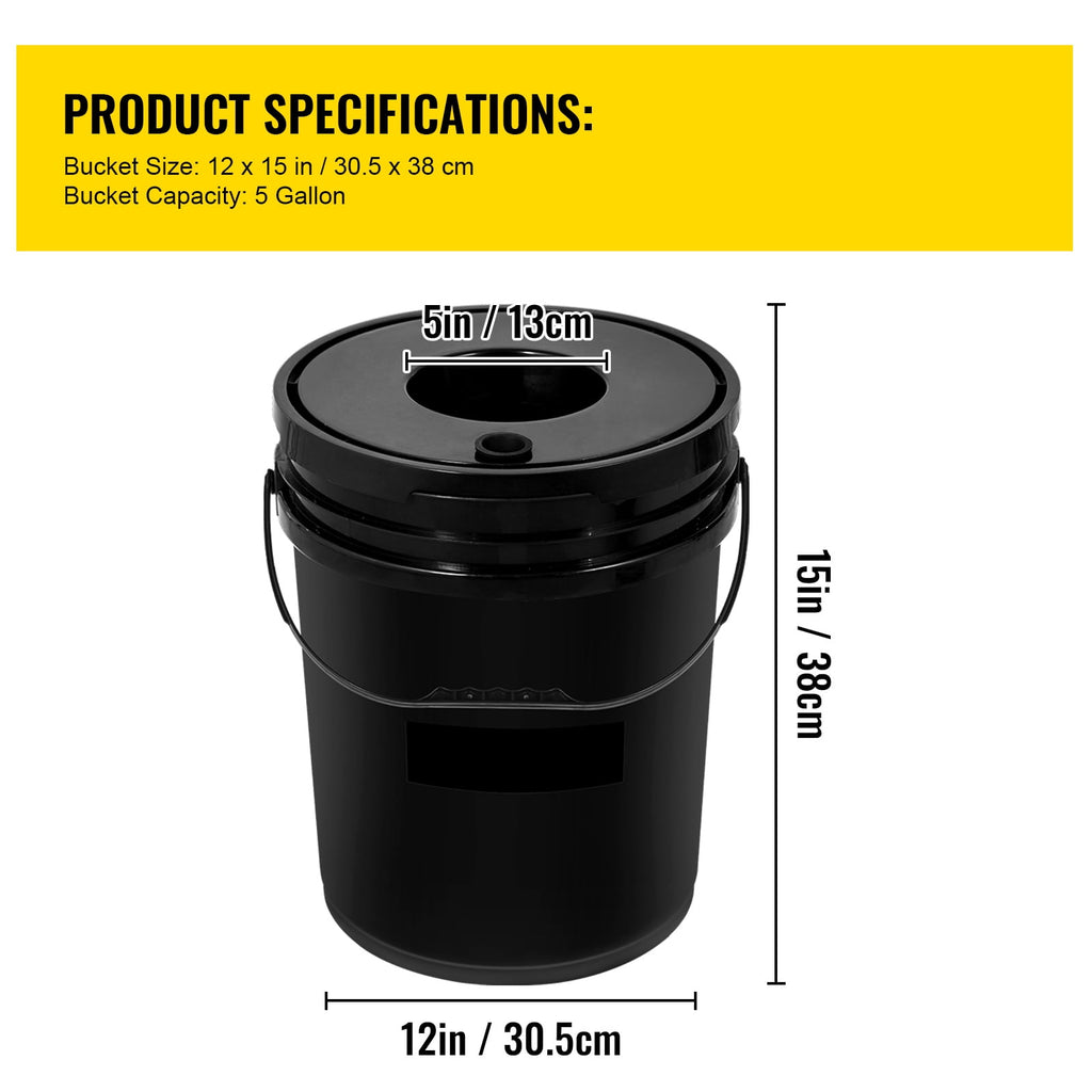 KFFKFF DWC Hydroponic System, 5 Gallon 8 Buckets, Deep Water Culture G