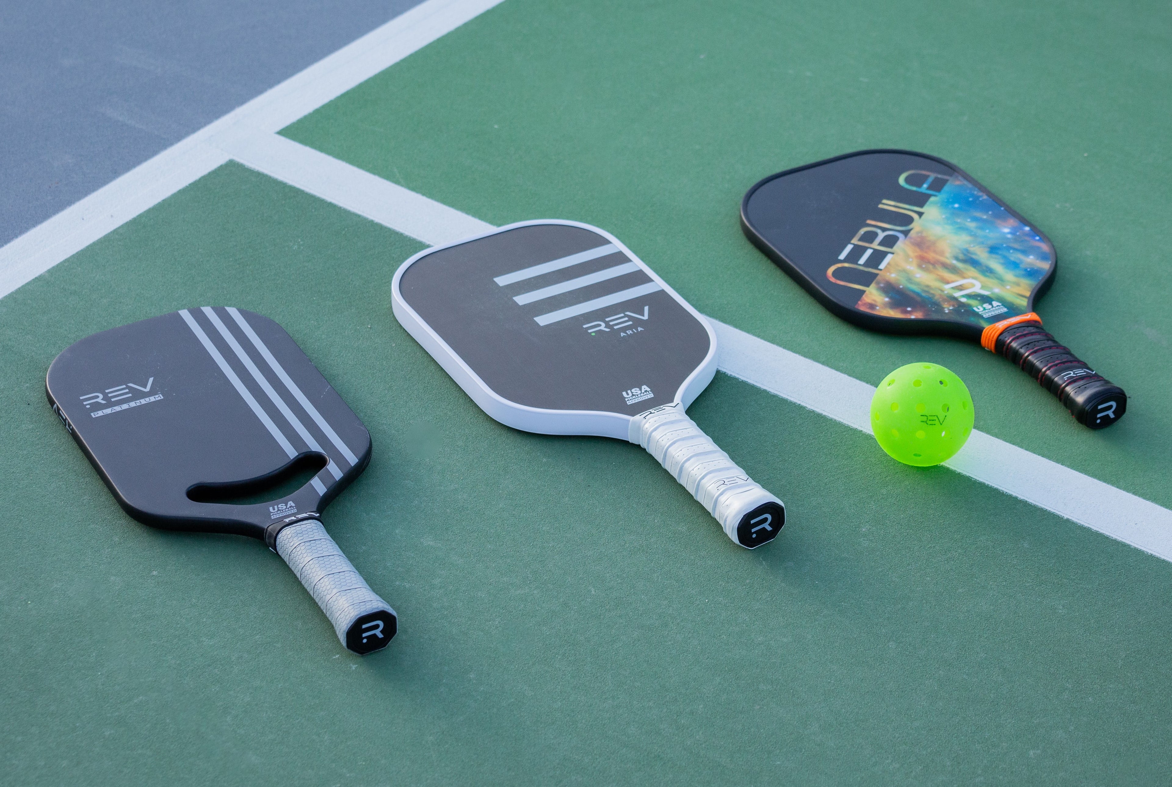 REV Aria Pickleball Paddle, Raw T700 Carbon Fiber Face, Polypropylene