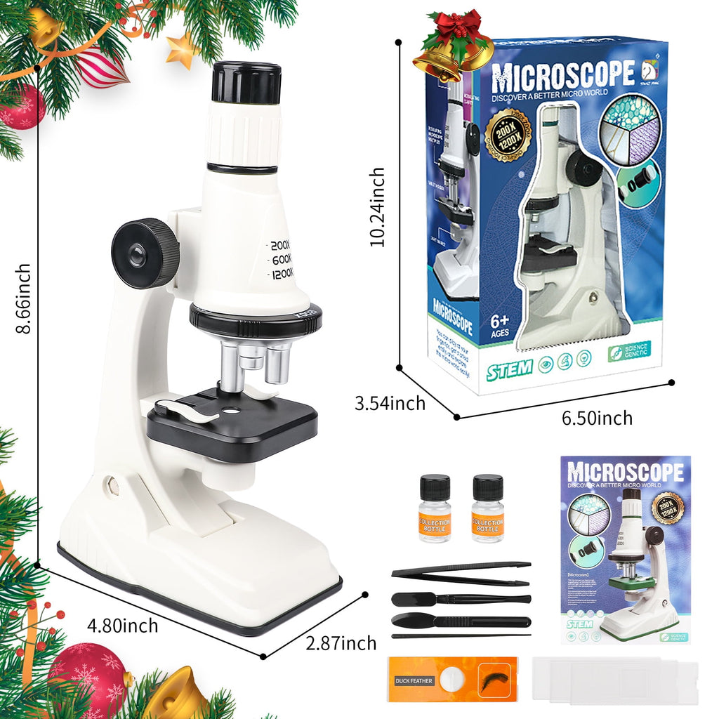 FUJILI Microscope for Kids, Science Kits for Kids Beginner STEM Micros