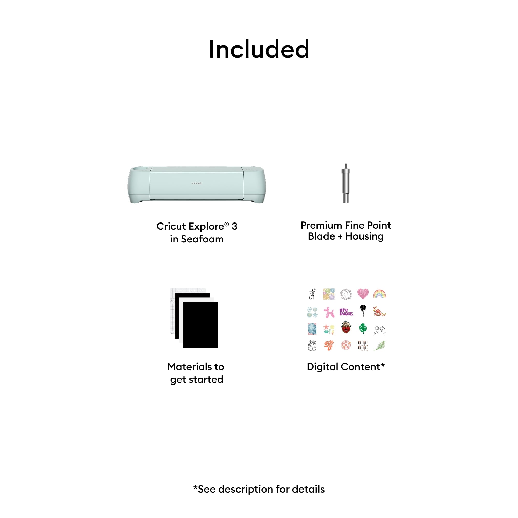 Cricut Explore 3 Smart Die-Cutting Machine Mint with $50 Digital Conte