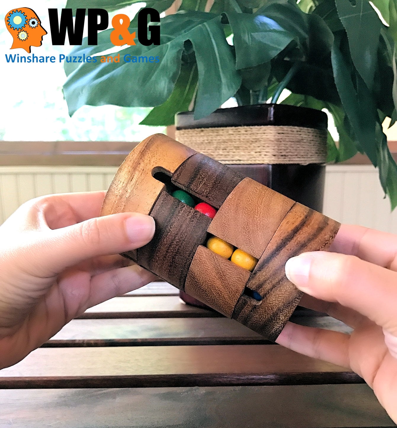 Spin To Win Cylinder Rotational IQ Cube Puzzle Wooden Spinning Sequent