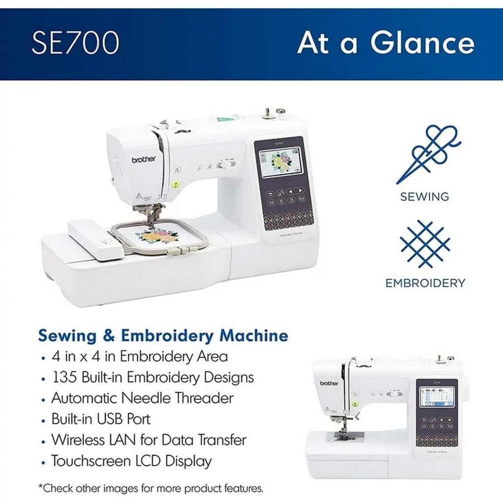 Brother SE700 Embroidery & Sewing Machine with Deluxe Hoop Bundle