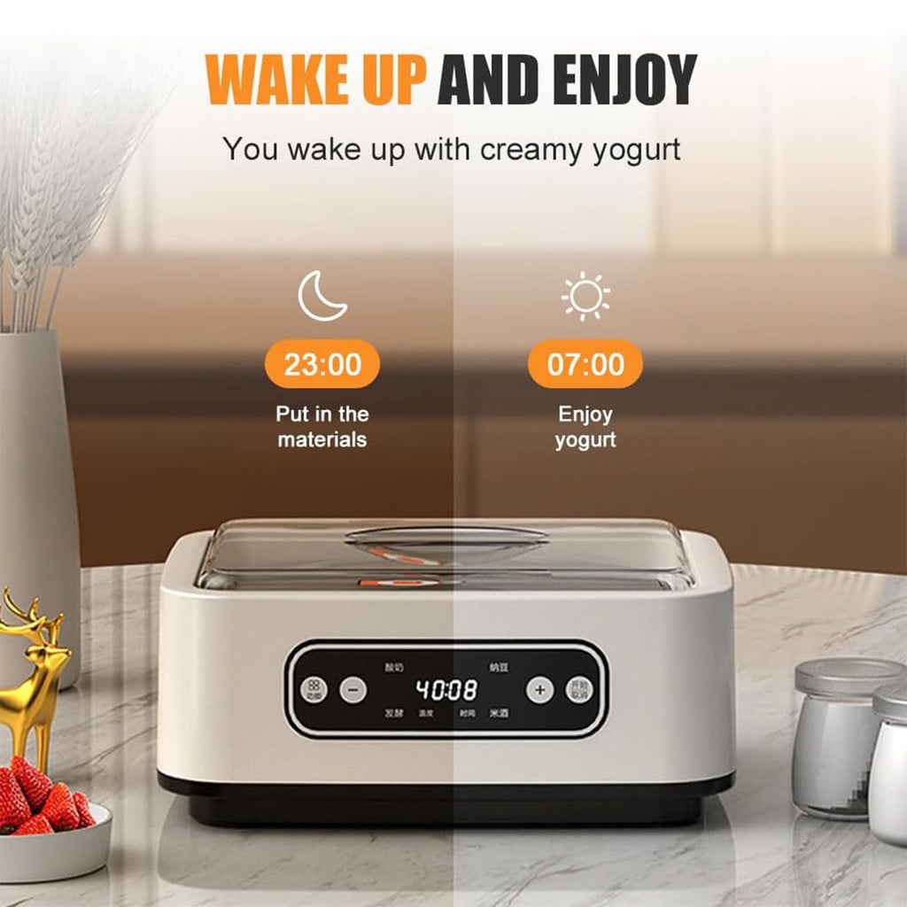 WWG 1.6L Yogurt Maker with Temperature Control and 8-12 Hour Timer, St