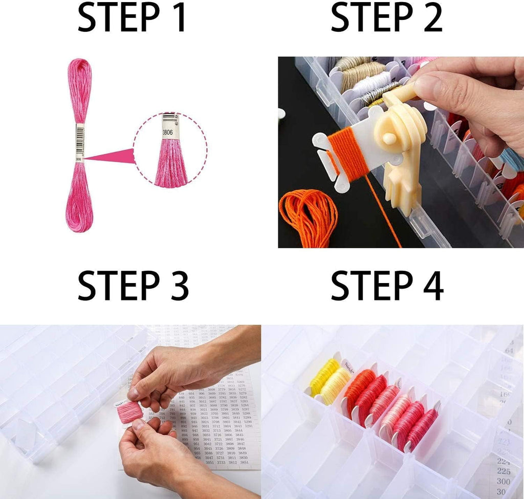 Rongsi Embroidery Floss Organizer Set, Cross Stitch Thread Storage Box