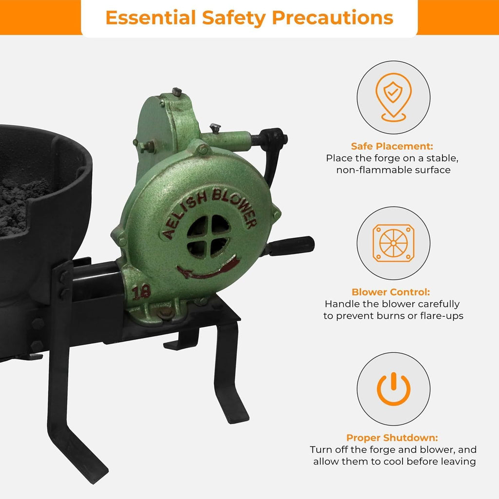 Blacksmithing Coal Forge Furnace with Hand Blower for Knife Making For