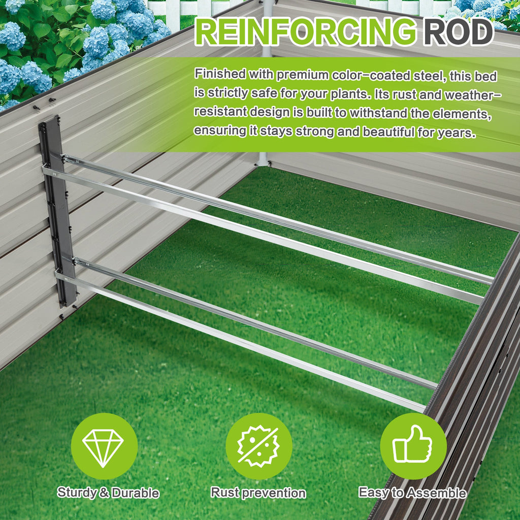 2-Pack 74.6"x35.4"x25" Raised Garden Bed Kit, Metal Elevated Planter Box