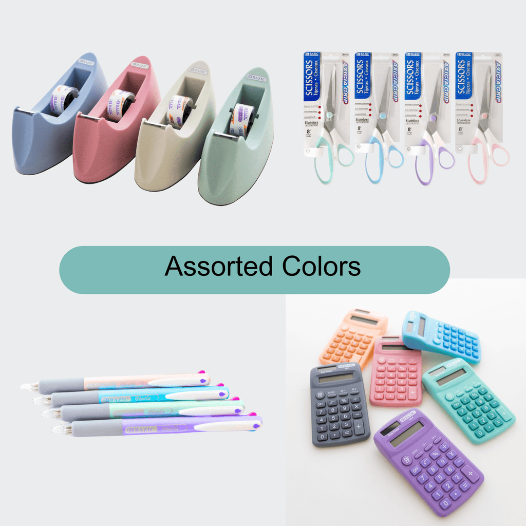 MWSC Office Supplies and Desk Accessories Bundle, Pastel Colors Statio