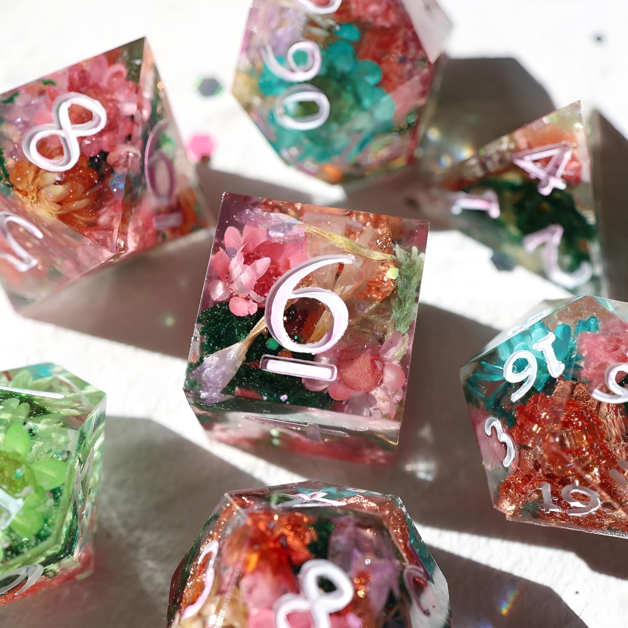 BESTSKY Dice Resin Molds Silicone,Dice Epoxy Resin Molds with 7 Standa
