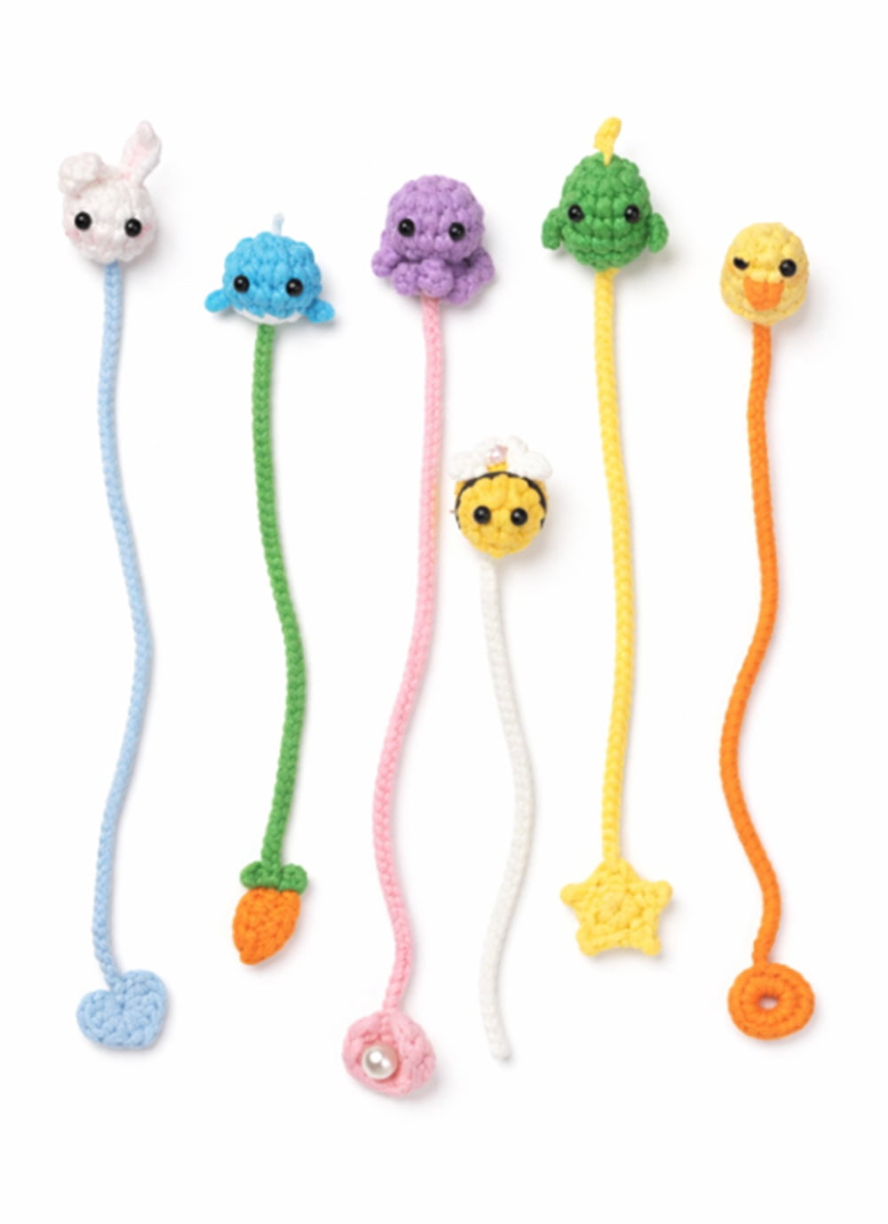 6 Pack Animal Bookmark Crochet Kit for Beginners, Christmas Amigurumi