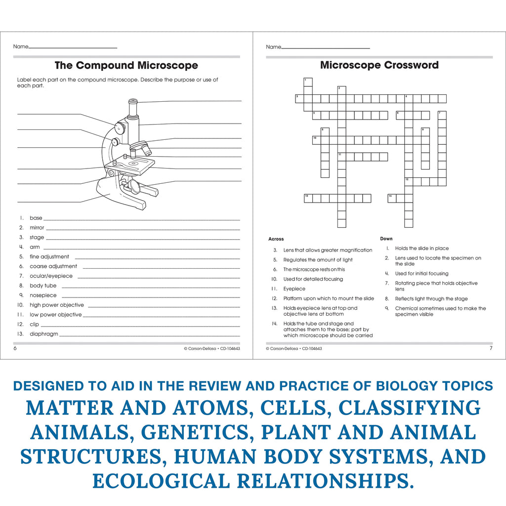 Carson Dellosa The 100+ Series™ Biology Workbook (128 pages) Grade 6