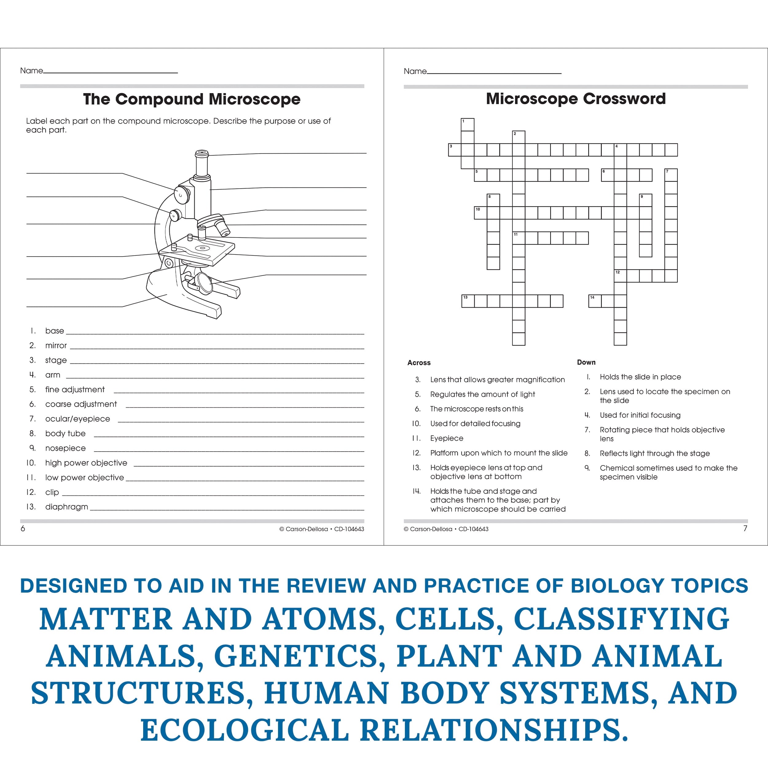 Carson Dellosa The 100+ Series™ Biology Workbook (128 pages) Grade 6