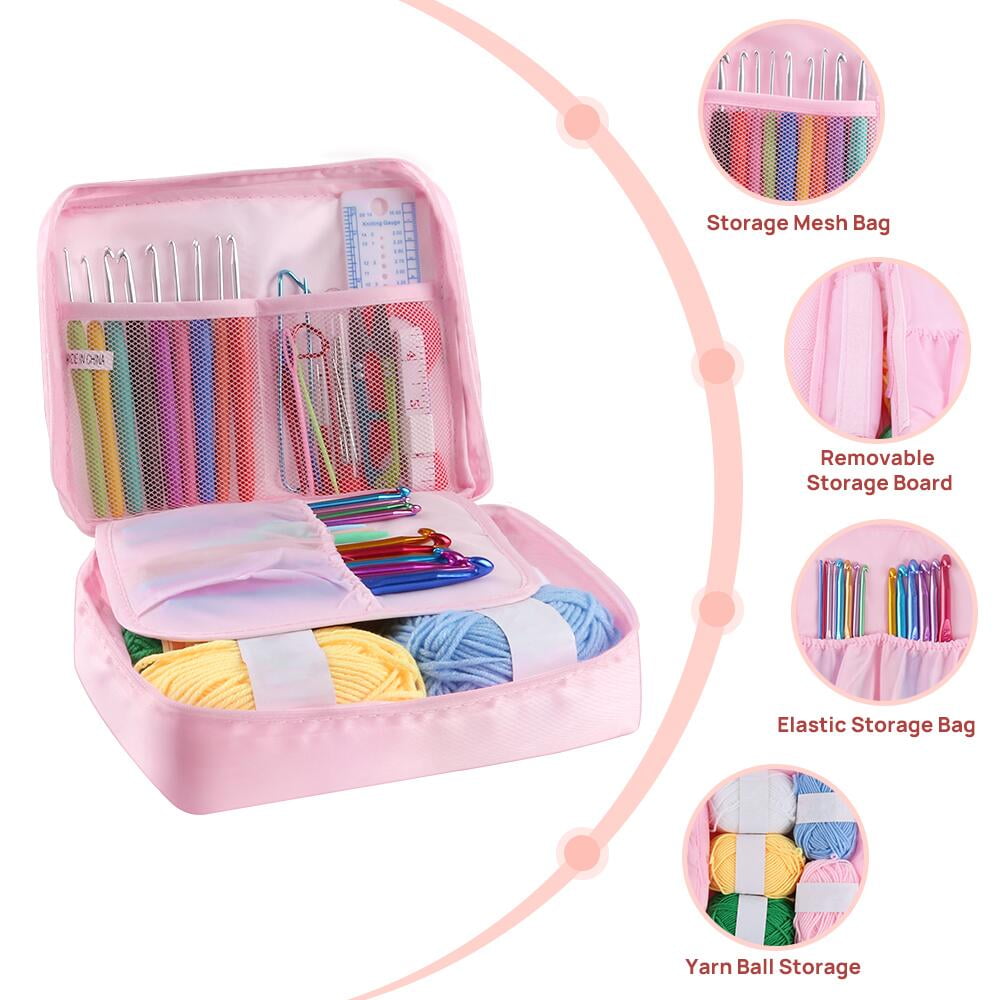FGY 107 PCS Crochet Kit for Beginners Includes Crochet Hooks, Yarn and