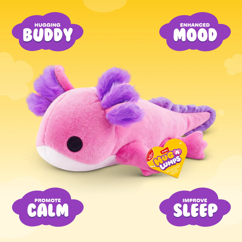 Hug a Lumps Ally the Axolotl by ZURU - Small 1.65lbs Cuddly Weighted P