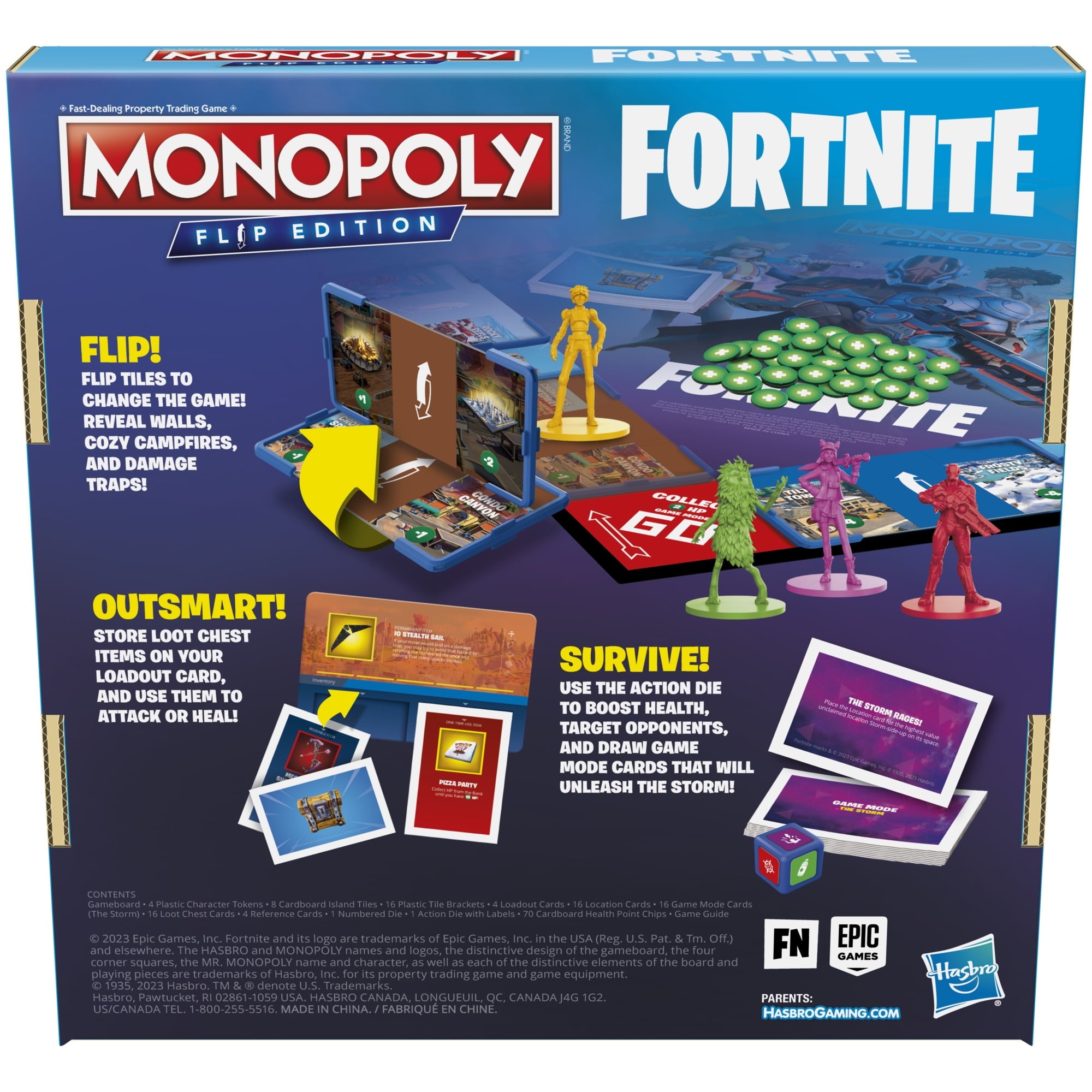Monopoly Flip Edition: Fortnite Board Game, Monopoly Game Inspired by