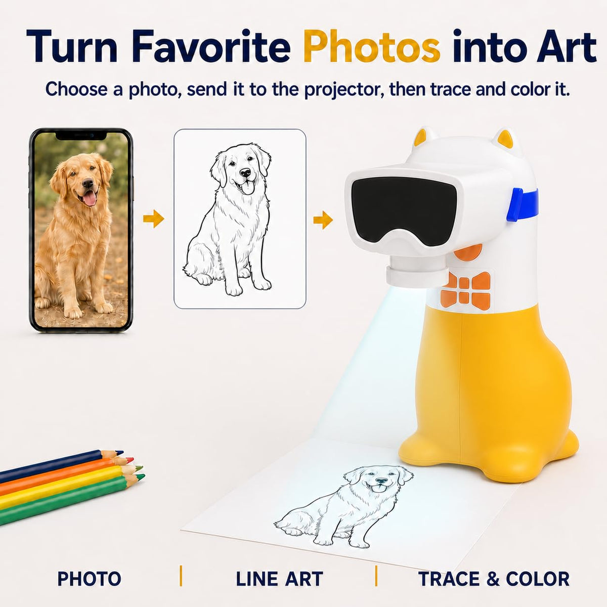 AI Drawing Projector for Kids, Birthday Gift Toy, Ages 5-12