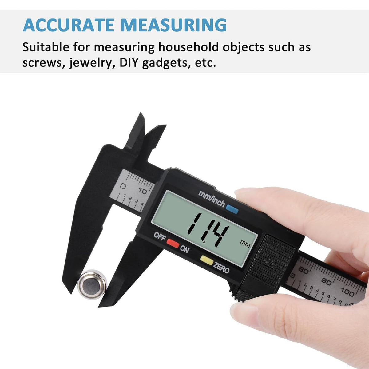 Digital Caliper, Adoric Calipers 0-6 Inch, Inch/mm Conversion, Large LCD