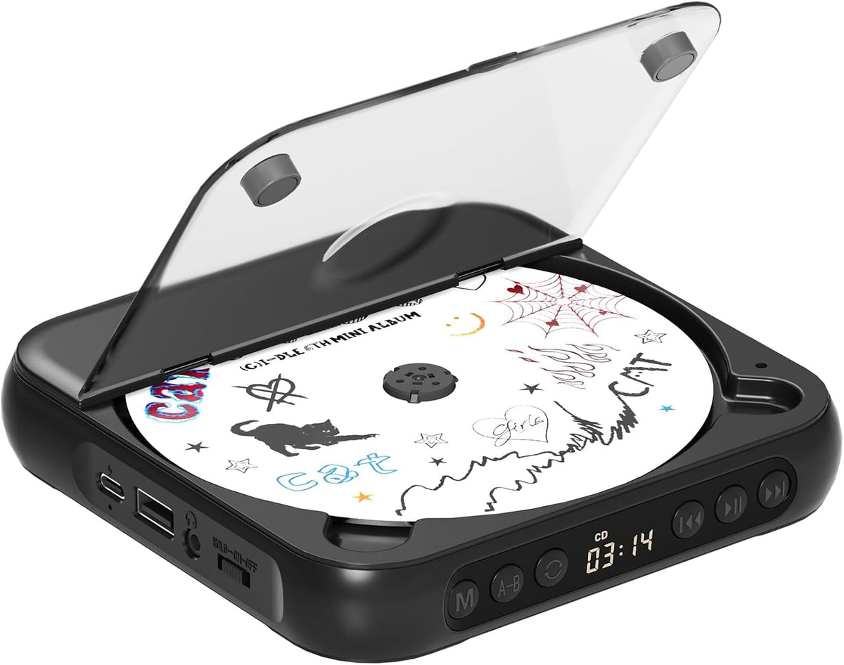 ENVYCLOUD Rechargeable CD Player with Speakers for Learning (K–12)