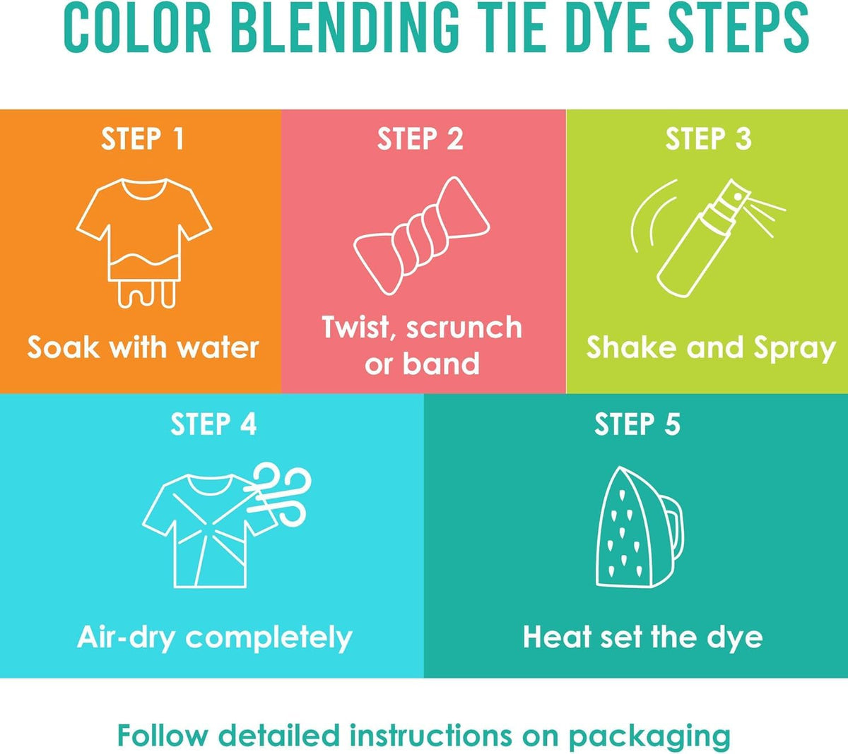 Sei Tie Dye Kit Natural Fade, 8 Color Earth Tone Fabric Dye Spray Set
