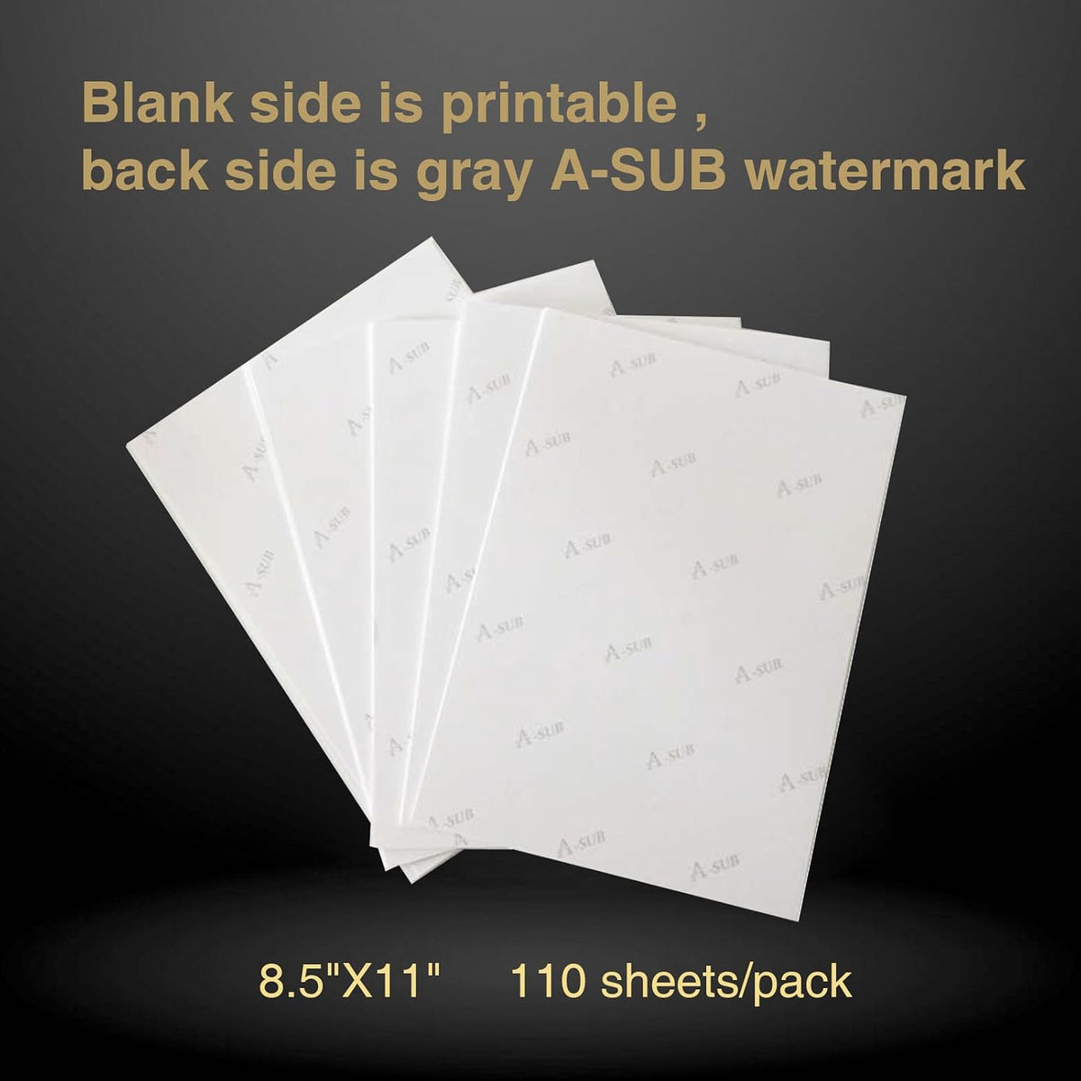 A-SUB Sublimation Paper 8.5x11 Inch 110 Sheets 125g