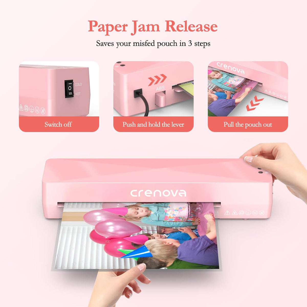 13" A4 Thermal Laminator with 10 Laminating Sheets