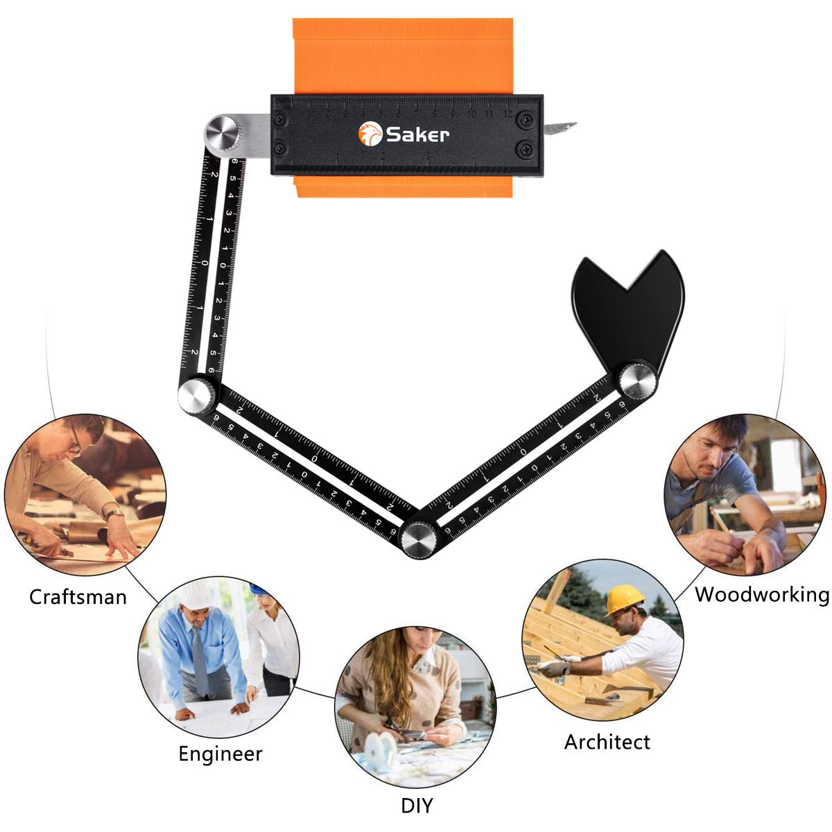 Saker Contour Gauge Duplication-Adjustable Lock-Precisely Copy Irregular Shape-Irregular Woodworking Tracing-Must Have Tool for DIY Handyman Men Husband Dad 10 Inch+5 Inch