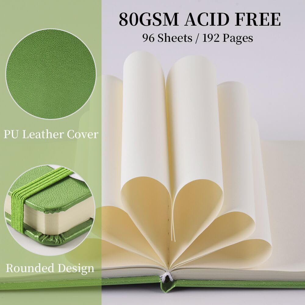 E-WEICHEN Hardcover Art Sketchbook – 100 Pages, 80 GSM Acid-Free Paper | PU Leather & Cloth Cover Options