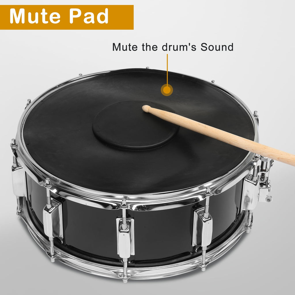 Snare Drum Set with Drumstick Holder, Snare Drum Bag, Strap, Mute Pad
