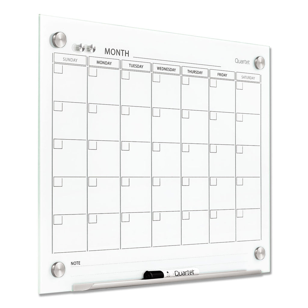 Quartet Infinity Magnetic Glass Calendar Board, 24 x 18