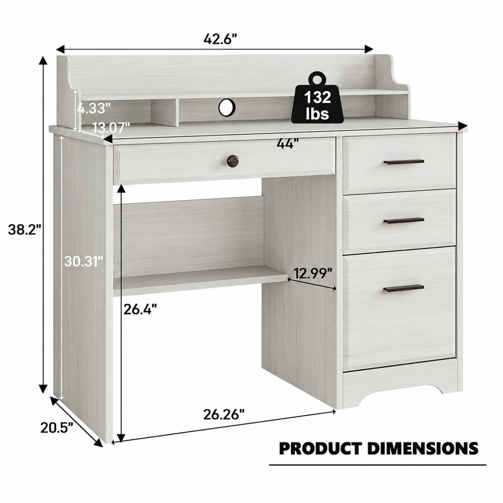 4 EVER WINNER 44-Inch Student Desk with Drawers