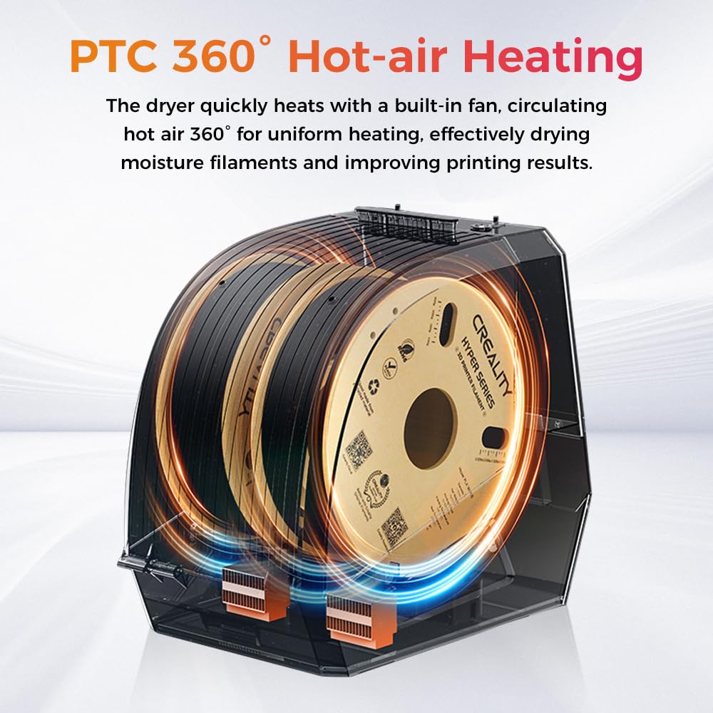 2026 New Creality Space PI Filament Dryer-Christmas Gifts, 3D Printer Filament Dryer Box with 360° Heating, Upgraded Filament Dehydrator Storage Box Support Nylon ABS PETG PLA TPU 1.75/2.85mm