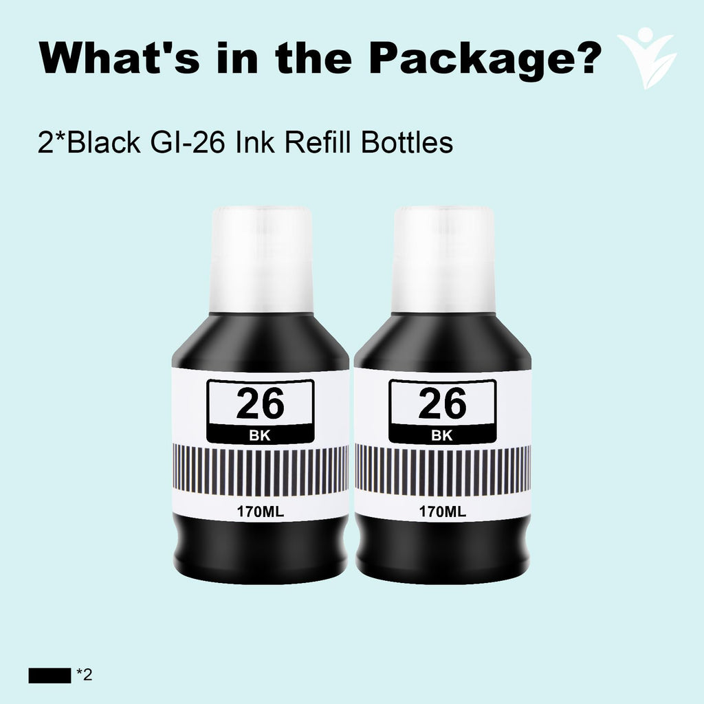 GI-26 GX7021 GX4020 Ink Refill Bottle Compatible for Canon 26 Ink