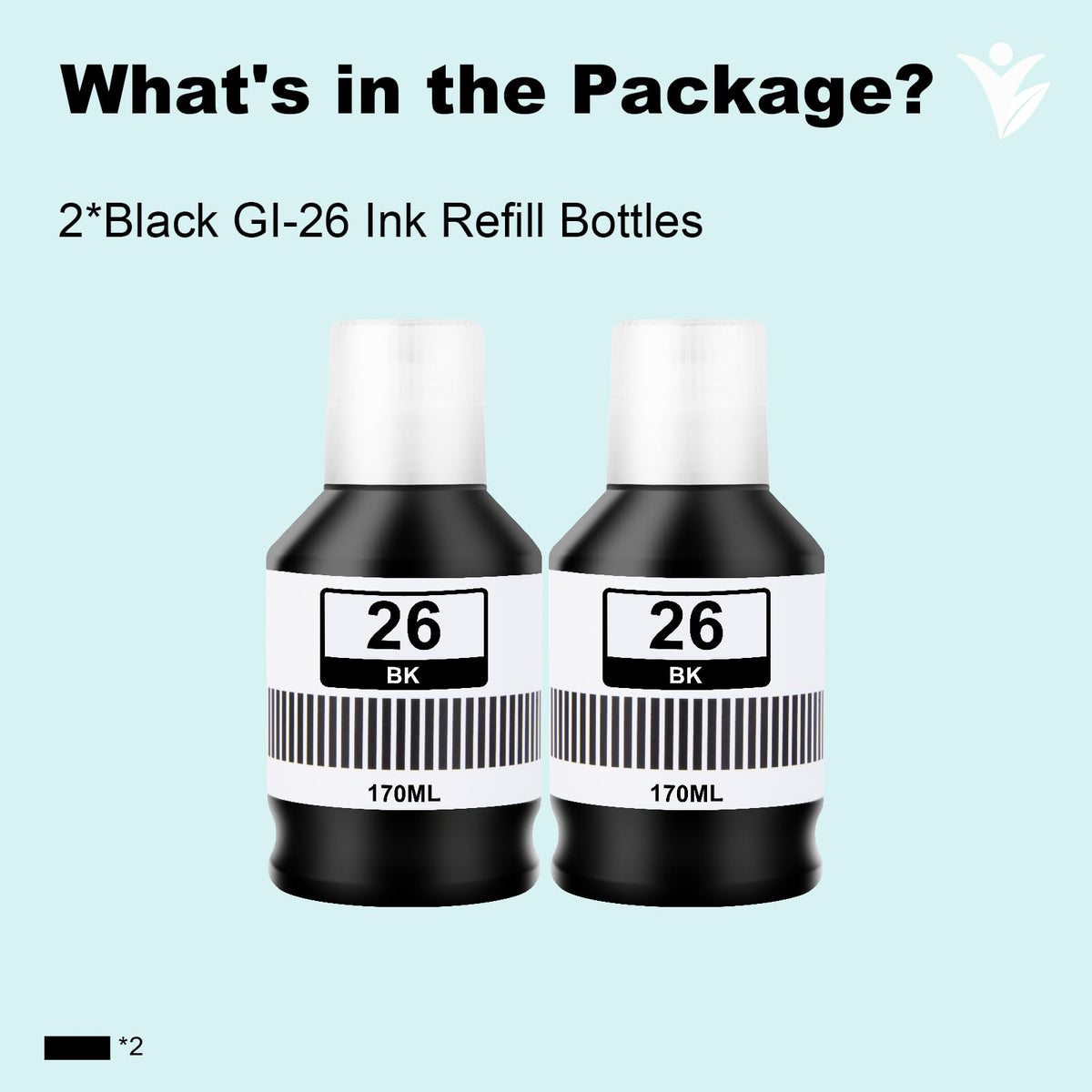GI-26 GX7021 GX4020 Ink Refill Bottle Compatible for Canon 26 Ink