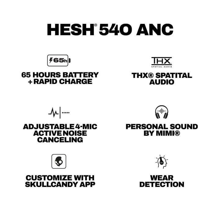 Skullcandy Hesh 540 ANC Wireless over-Ear Headphones with Active Noise