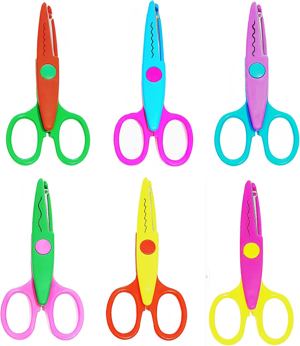 HAALII Craft Scissors Decorative Edge, for Crafting, Scissors, Zig Zag Kids Adults, Back to School Supplies, Scrapbook, Scrapbooking, Fancy, Pattern, Design, Create Fun Decorative Borders, 6 Pack